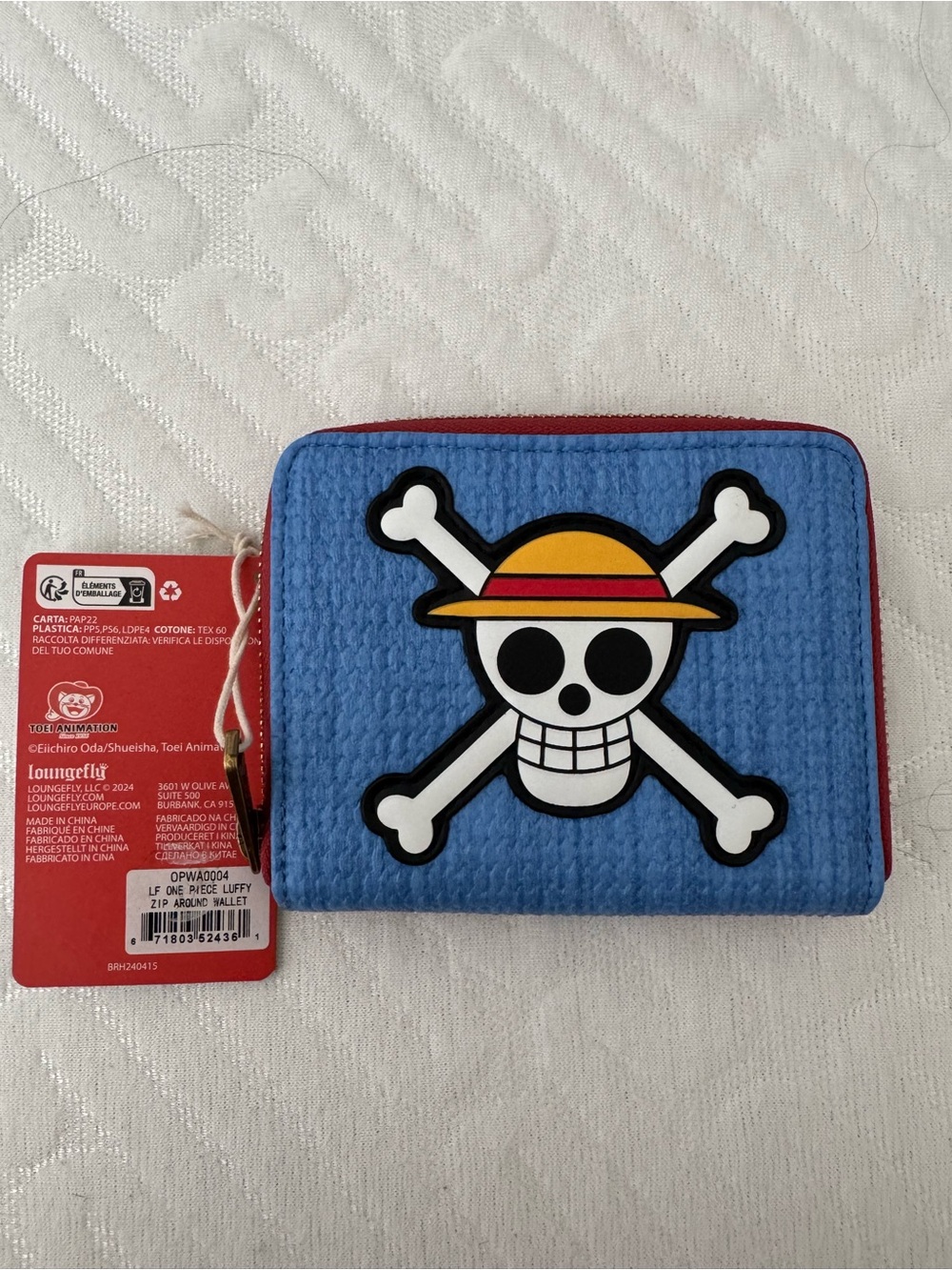 Loungefly Red One Piece Luffy Zip Wallet - Picture 3 of 5